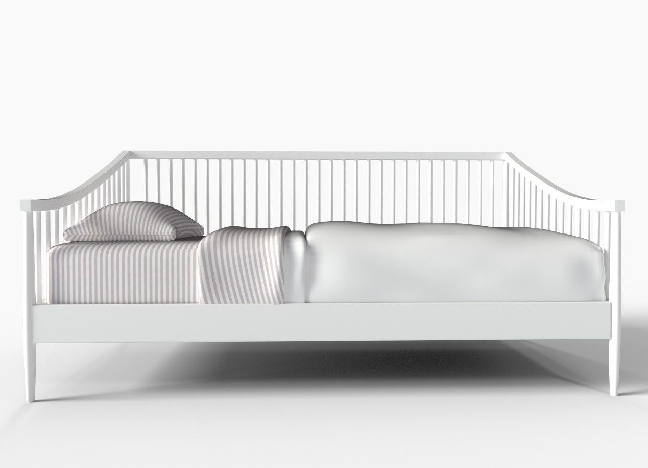 3D model Crate and Barrel Hampshire Spindle White Daybed VR / AR / low