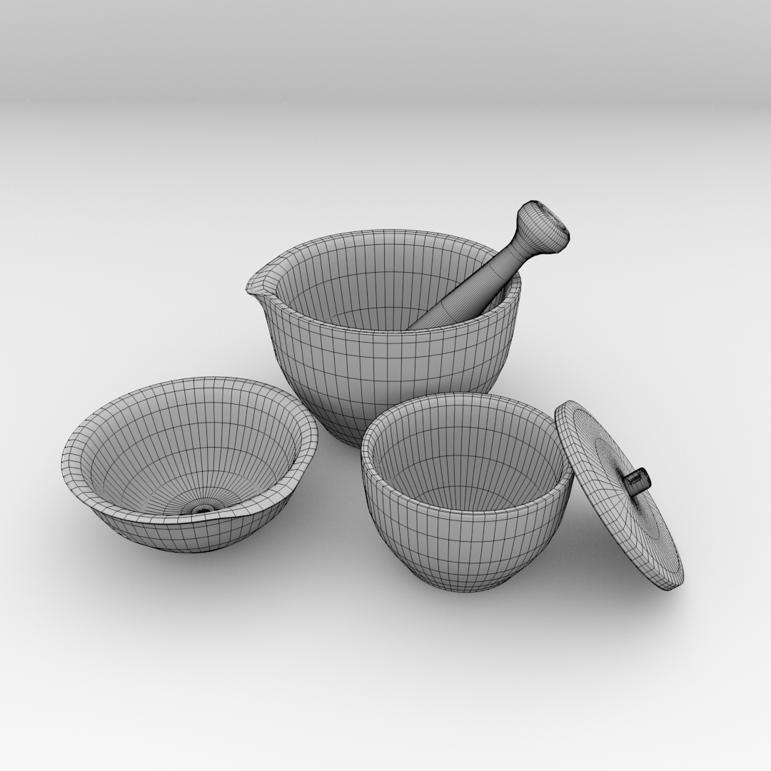 Mortar and Crucible 3D model CGTrader