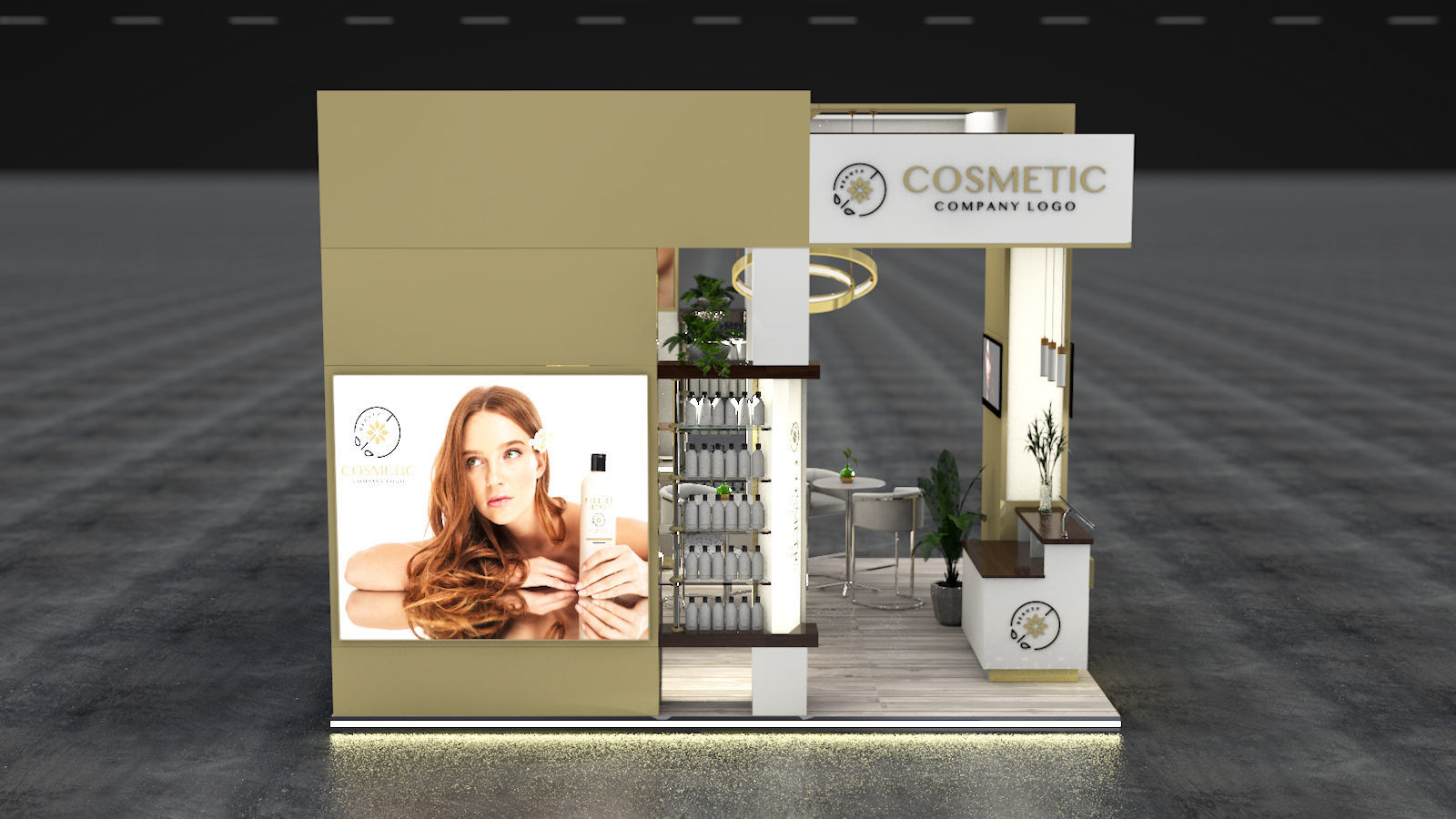 cosmetic trade exhibition stand 3D model CGTrader