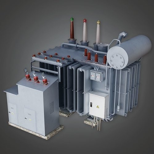 IND - Large Industrial Power Conduit Unit - PBR Game Ready Low-poly 3D model