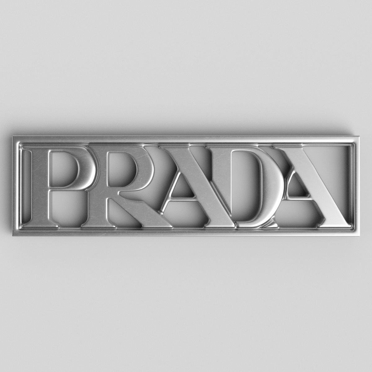 prada metal logo
