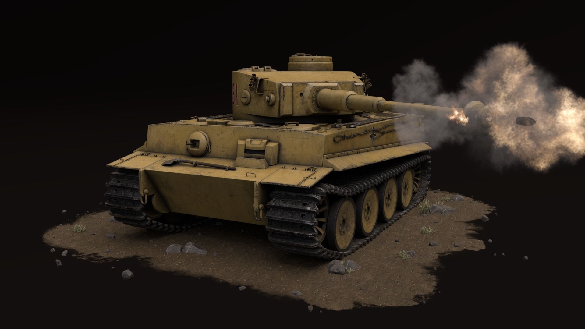 Tiger I Panzerkampfwagen VI WW2 Tank 3D model