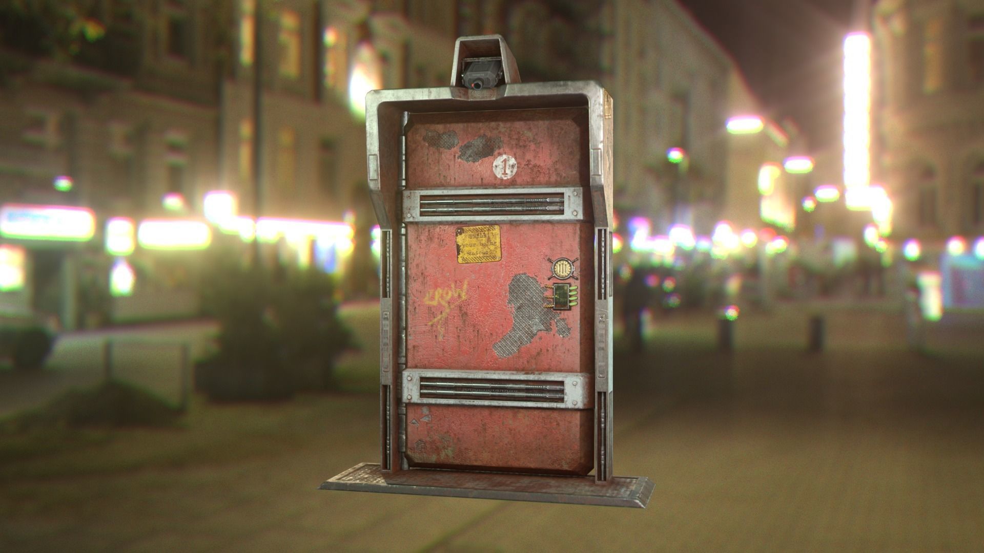 3D model Cyberpunk security door VR / AR / lowpoly CGTrader