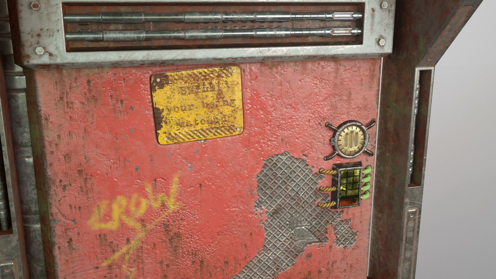 3D model Cyberpunk security door VR / AR / lowpoly CGTrader