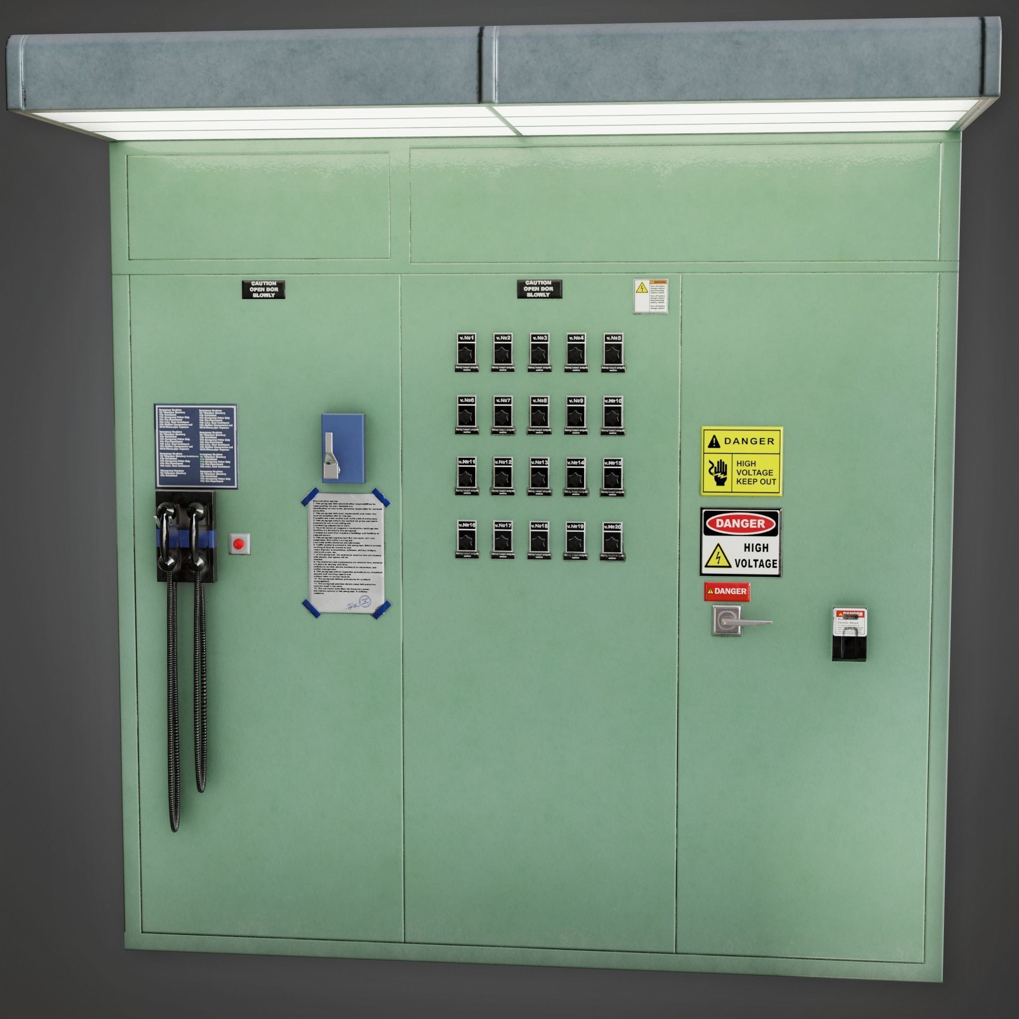 Industrial Switch Board Wall GEN PBR Game 3D model