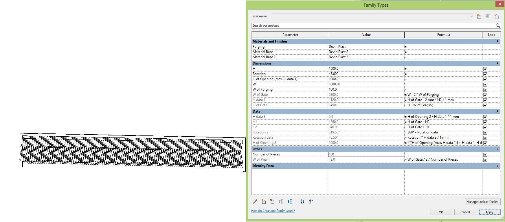 3D model Special folding gate Full parametric Revit Family VR / AR