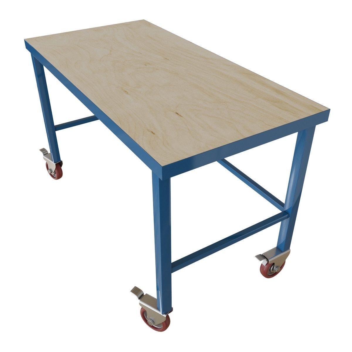 Novo metal industrial work table with wheels 3D model CGTrader