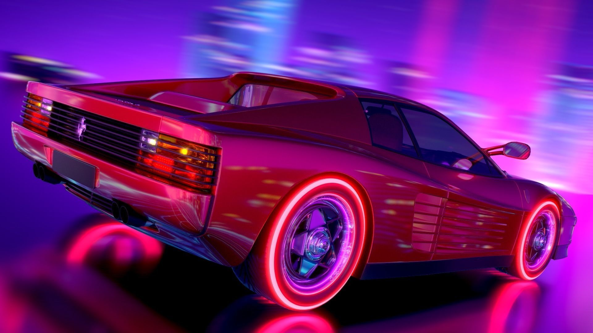 neon car racing neon car racing