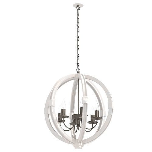 Custom made globe chandelier 6 light 3D model