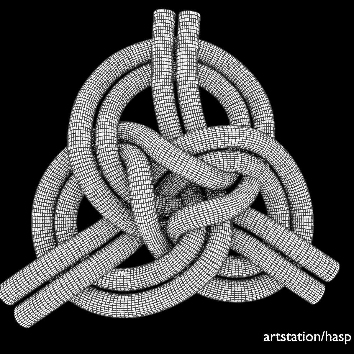 3D model gameready spiral knot CGTrader