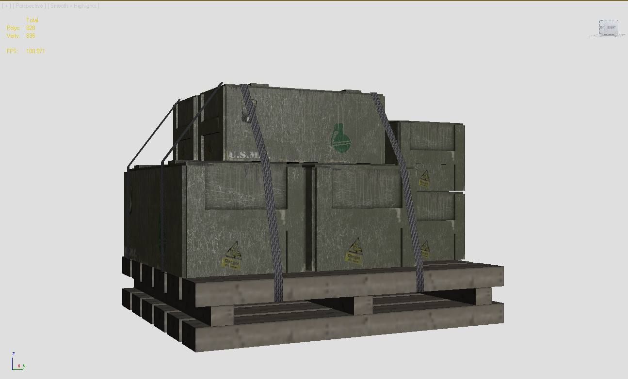 3D model Military crate VR / AR / lowpoly MAX TGA