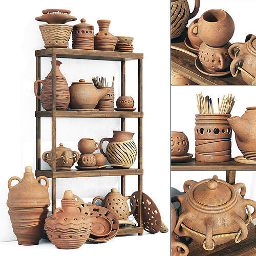 Dishes clay rack n8 3D model