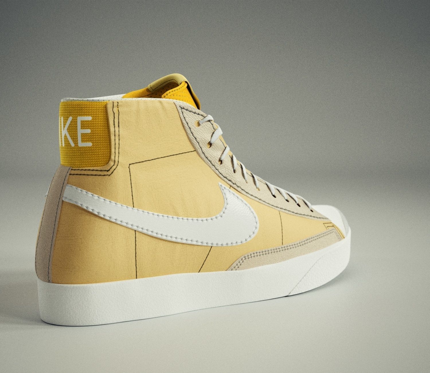 Nike W Blazer Mid 77 - Bicycle Yellow 3D model | CGTrader