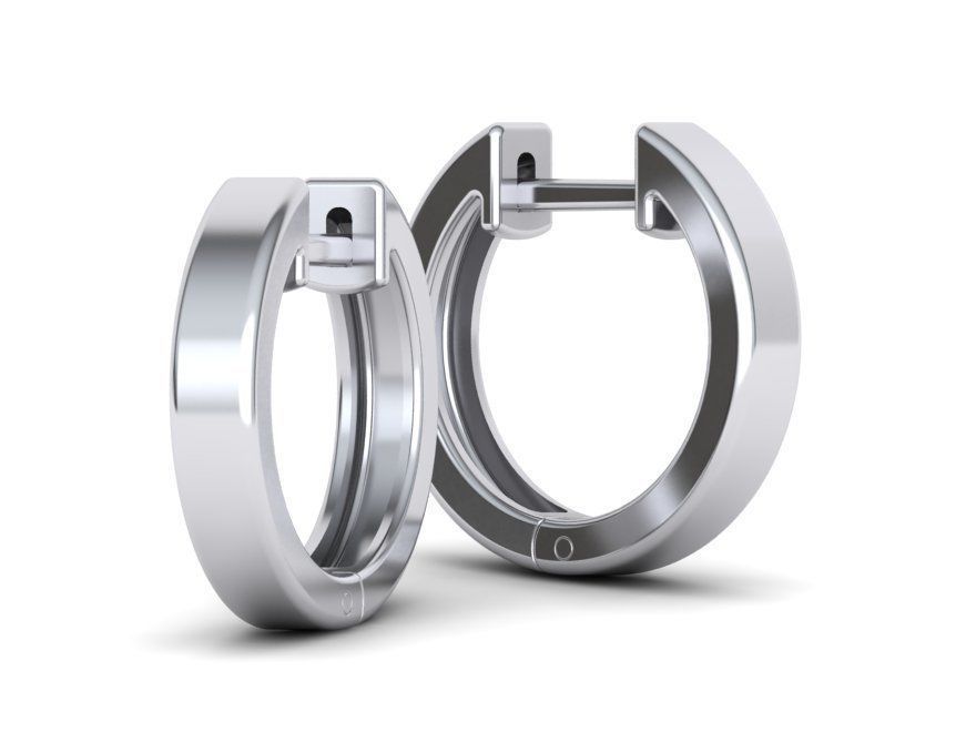 Delicate Fine Hoop Earrings 15mm 3mm wide 3D print model