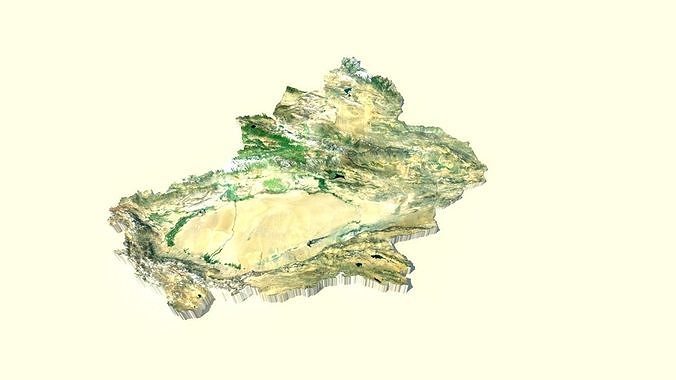 Xinjiang Autonomous Region 3D Terrain Digital Elevation Model 3D model