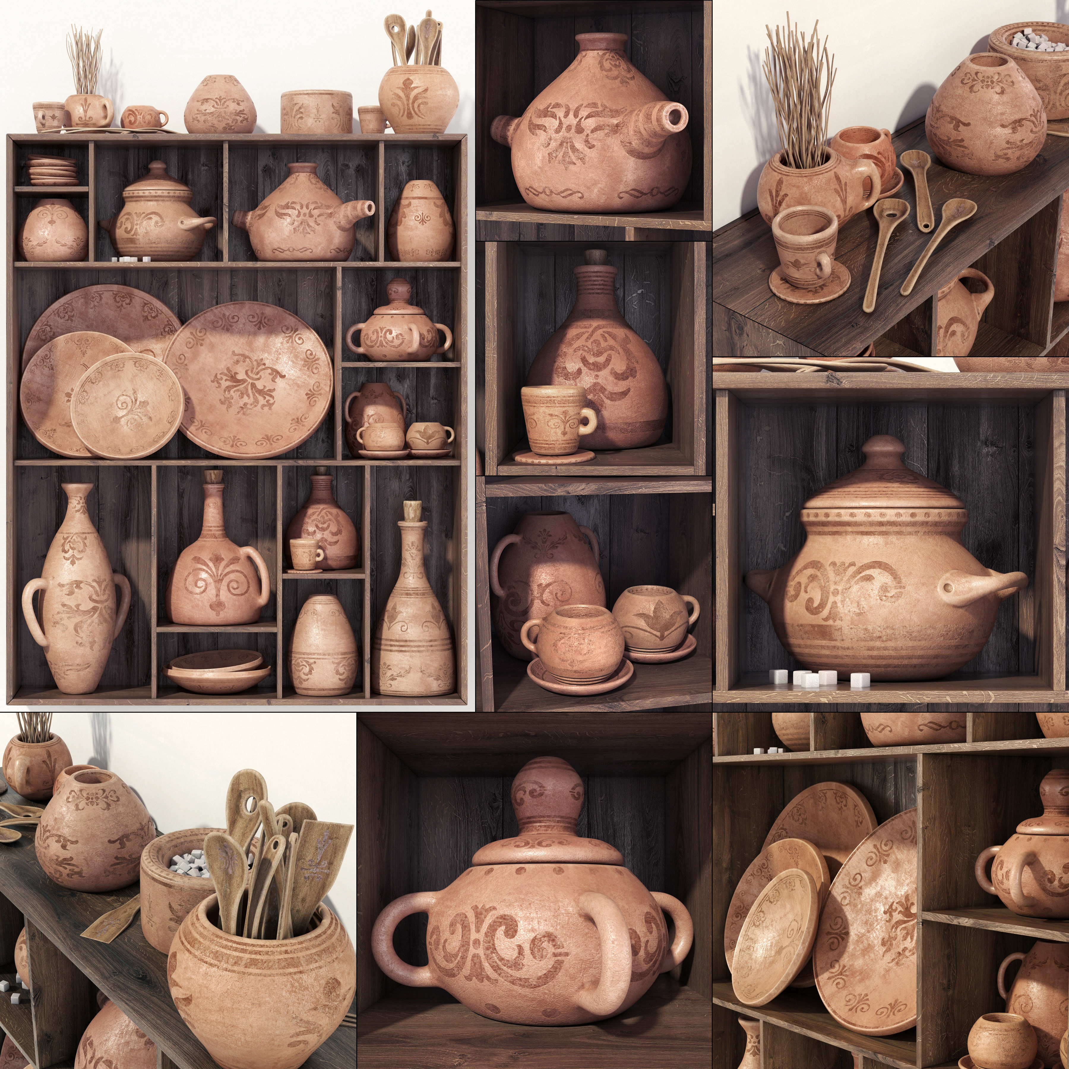 Dishes clay pattern n1
