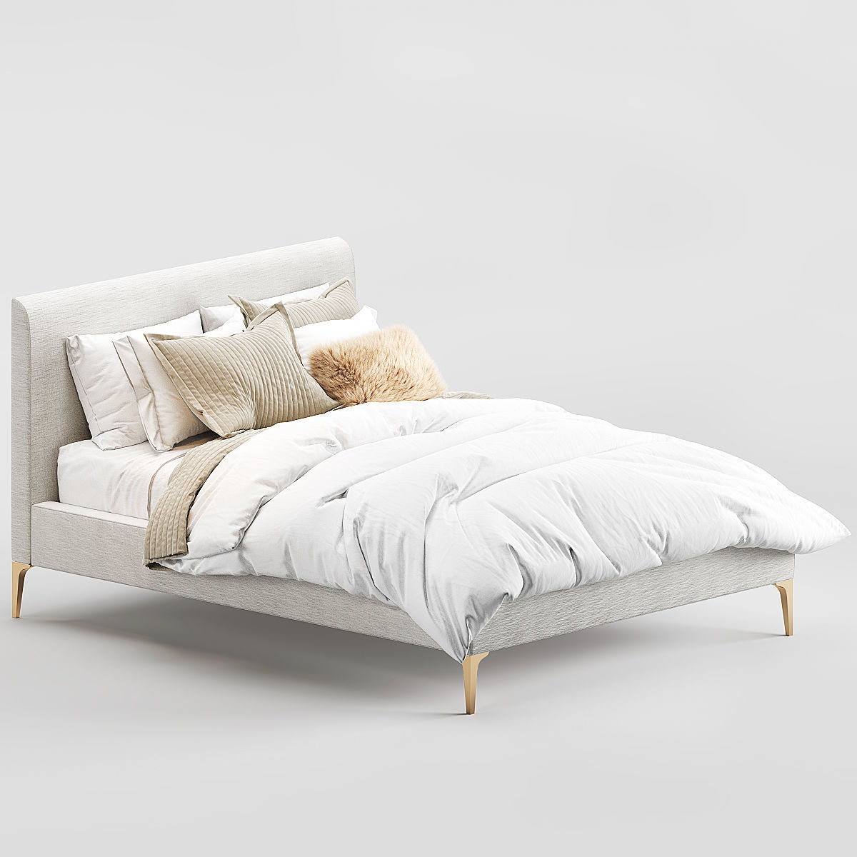West Elm Andes bed 3D model CGTrader