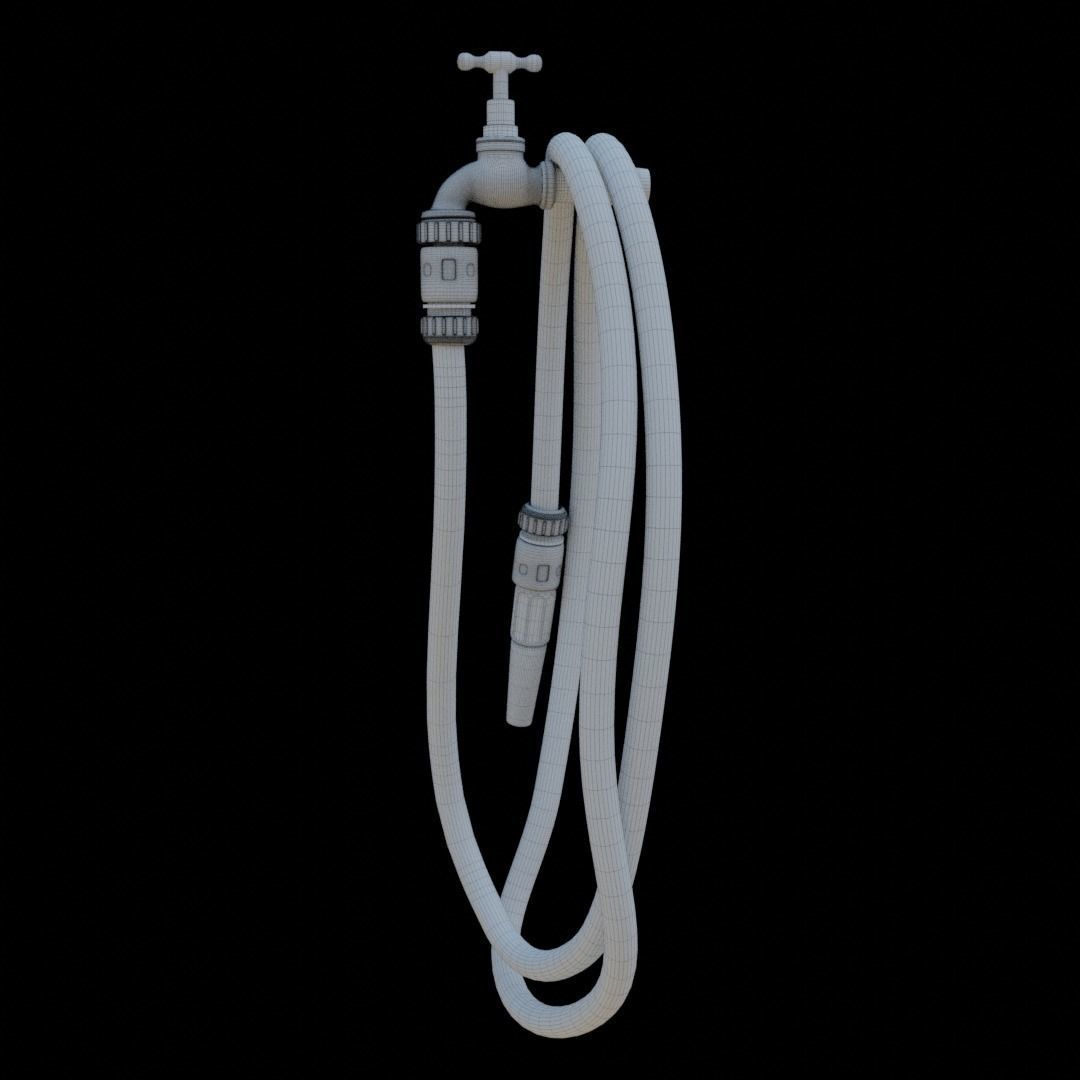 Garden Hose with Fittings 3D model CGTrader