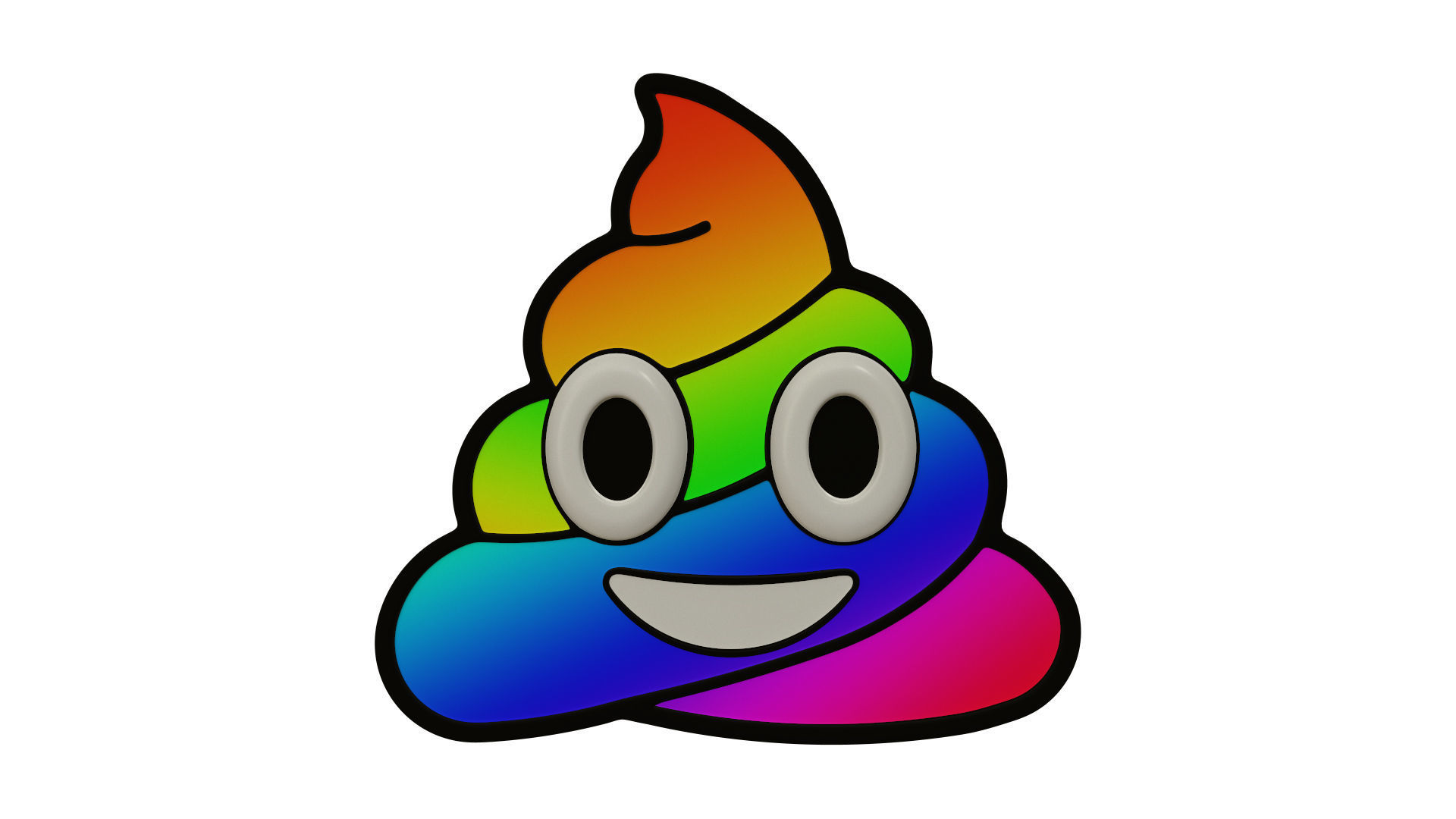 poop emoji rainbow pillow