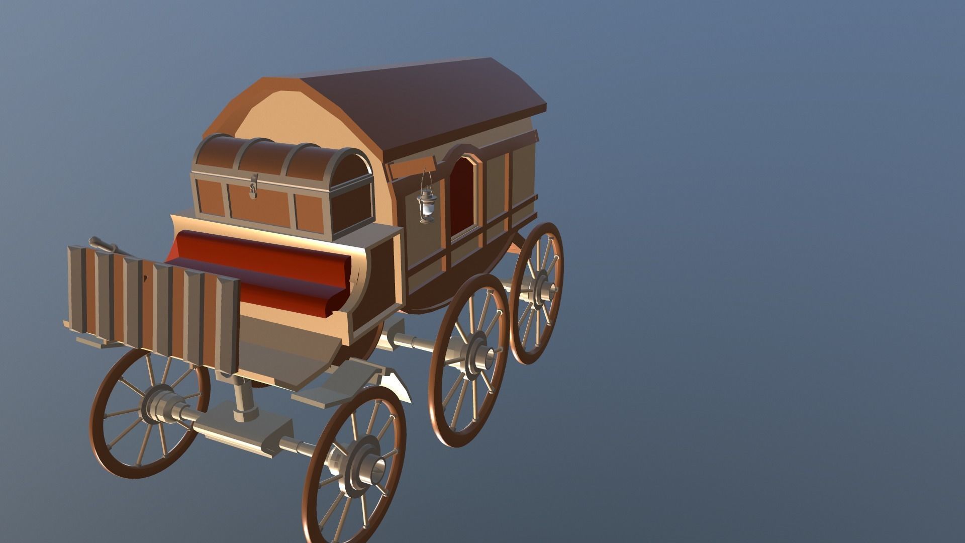 3D model Medieval Trade Wagon VR / AR / lowpoly CGTrader