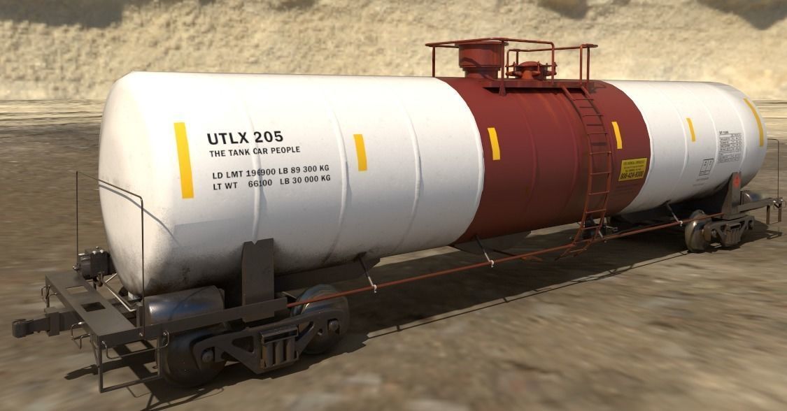 3D model Railway Tank Car Railroad Train Tank Wagon Lowpoly 3D