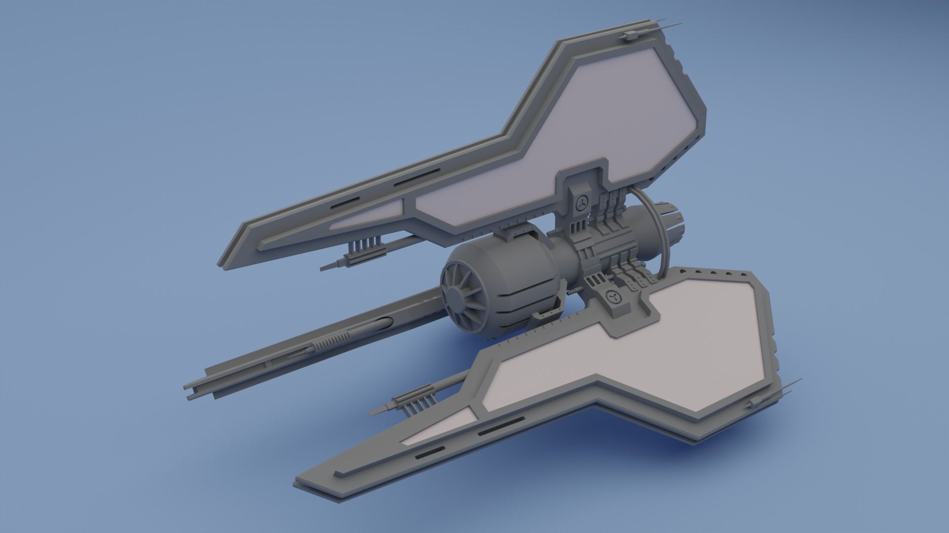 3D asset lowpoly strategy Spaceship CGTrader