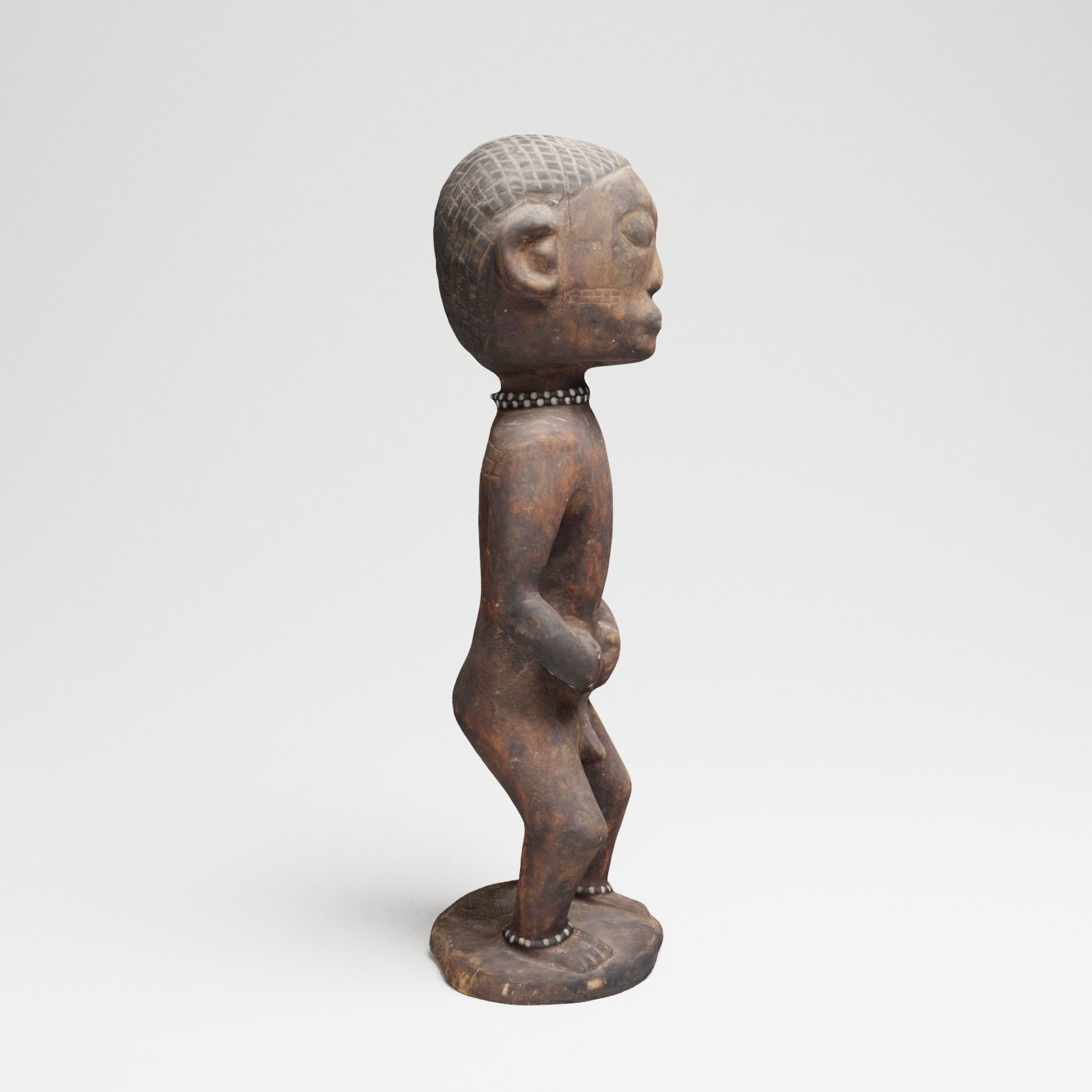 Ancient African Male Wood Sculpture from Uganda 3d scan 3D model CGTrader