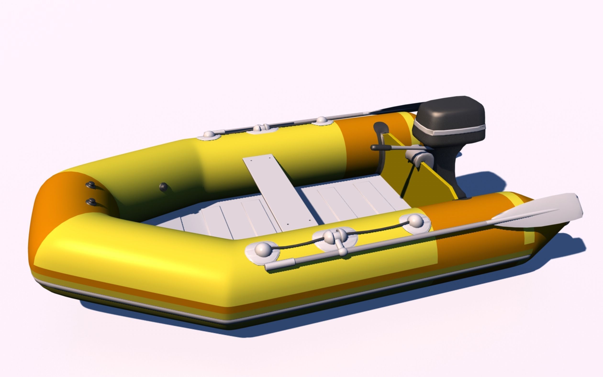 Boat zodiac 3D model OBJ 3DS FBX C4D