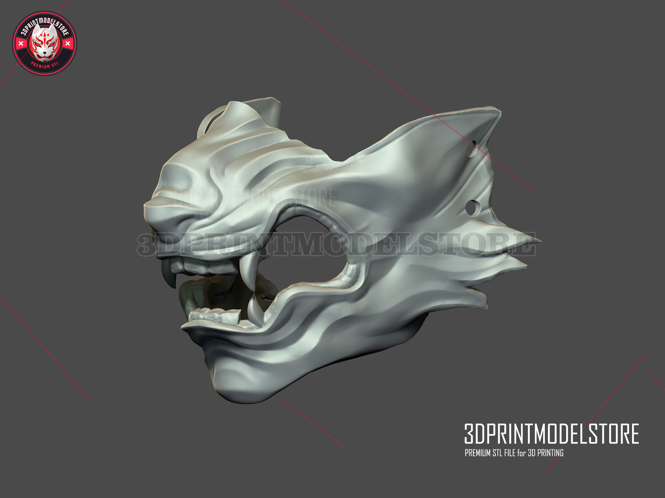 Wolf of Tsushima Mask Ghost of Tsushima Oni Samurai Helmet 3D model