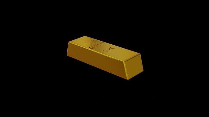 Gold Bar Low-poly 3D model