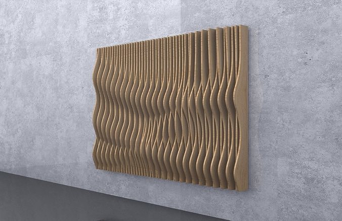Intertwined parametric wooden panels 3D model