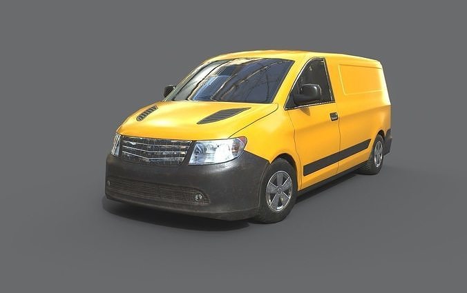 Generic Minivan Yellow 3d Asset Cgtrader