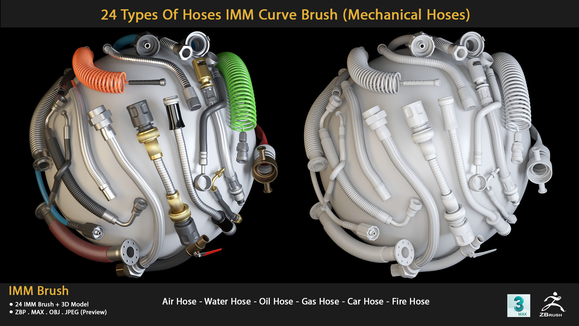 24 Types Of Hoses IMM Curve Brush- Mechanical Hoses