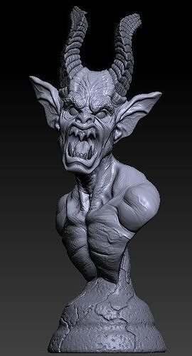 Demon bust 3D model 3D printable | CGTrader