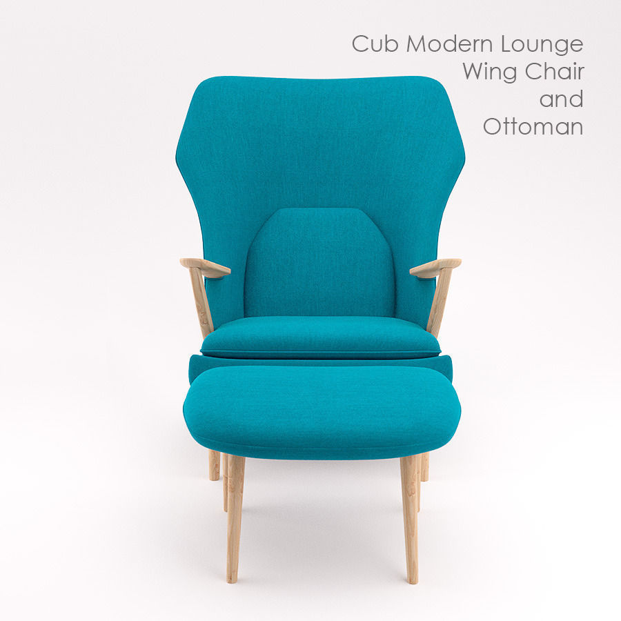 Cub Lounge Modern Wing Chair and Ottoman free 3D model CGTrader
