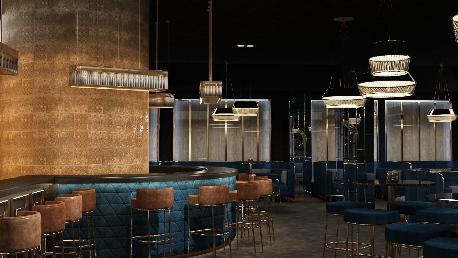 Luxury nightclub bar interior design 3D model | CGTrader