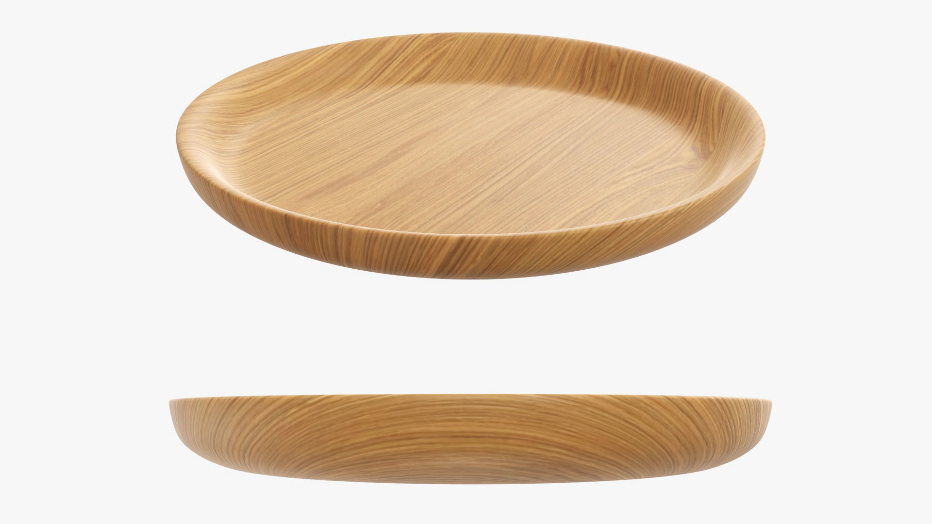 Tray plate wooden round tableware