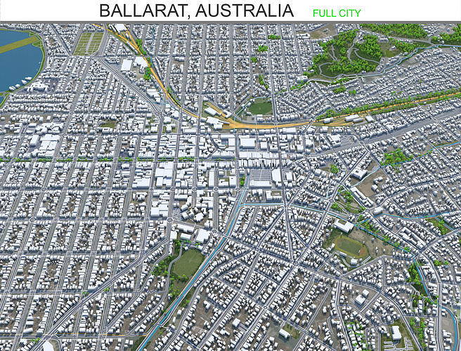 3D model Ballarat Australia 40km VR / AR / lowpoly CGTrader