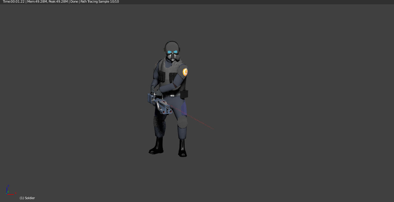 Sci-fi heavy gunner soldier
