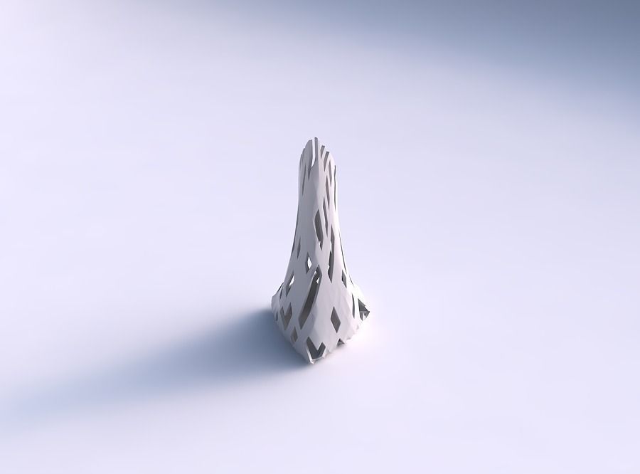 Vase grounded tipping triangle with cuts 3D print model