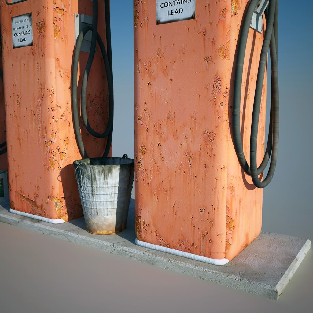 Gas station parts 3D model CGTrader