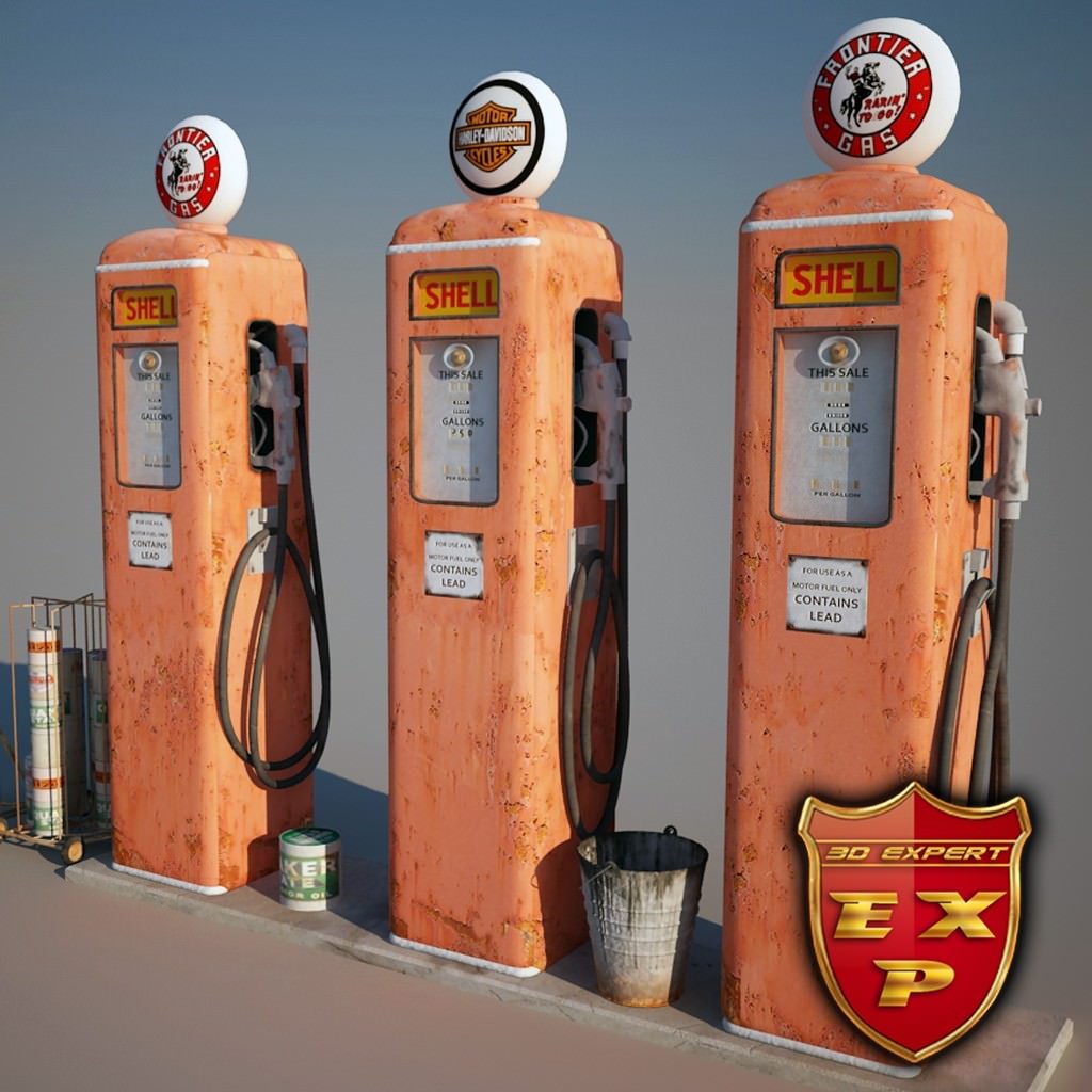 Gas station parts 3D model CGTrader