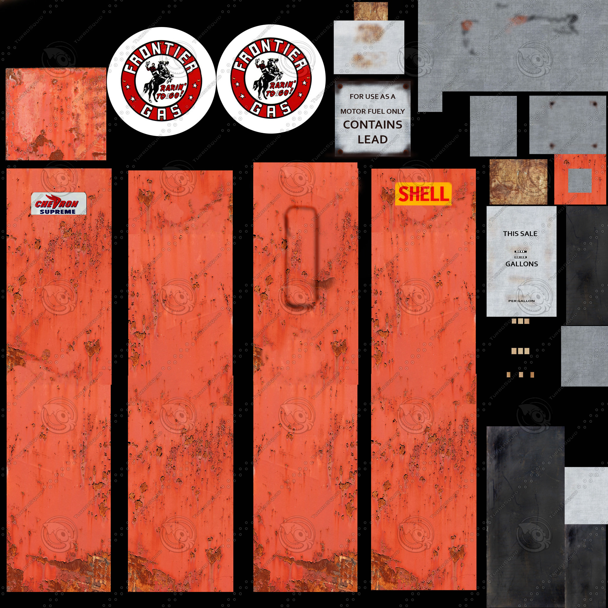 Gas station parts 3D model CGTrader