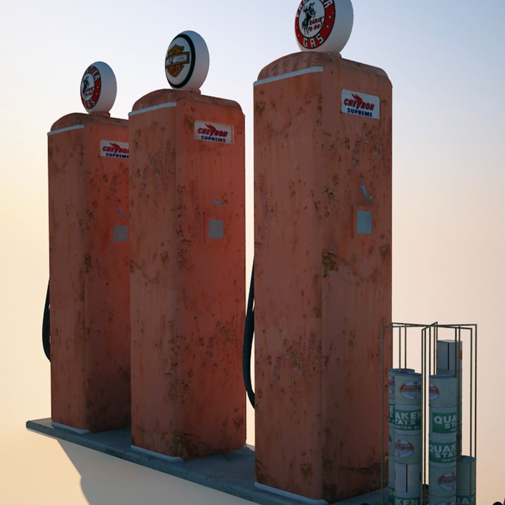 Gas station parts 3D model CGTrader
