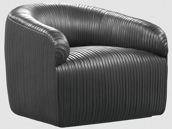 Souffle club chair Ruched By Kelly Wearstler max fbx obj Low-poly 3D model