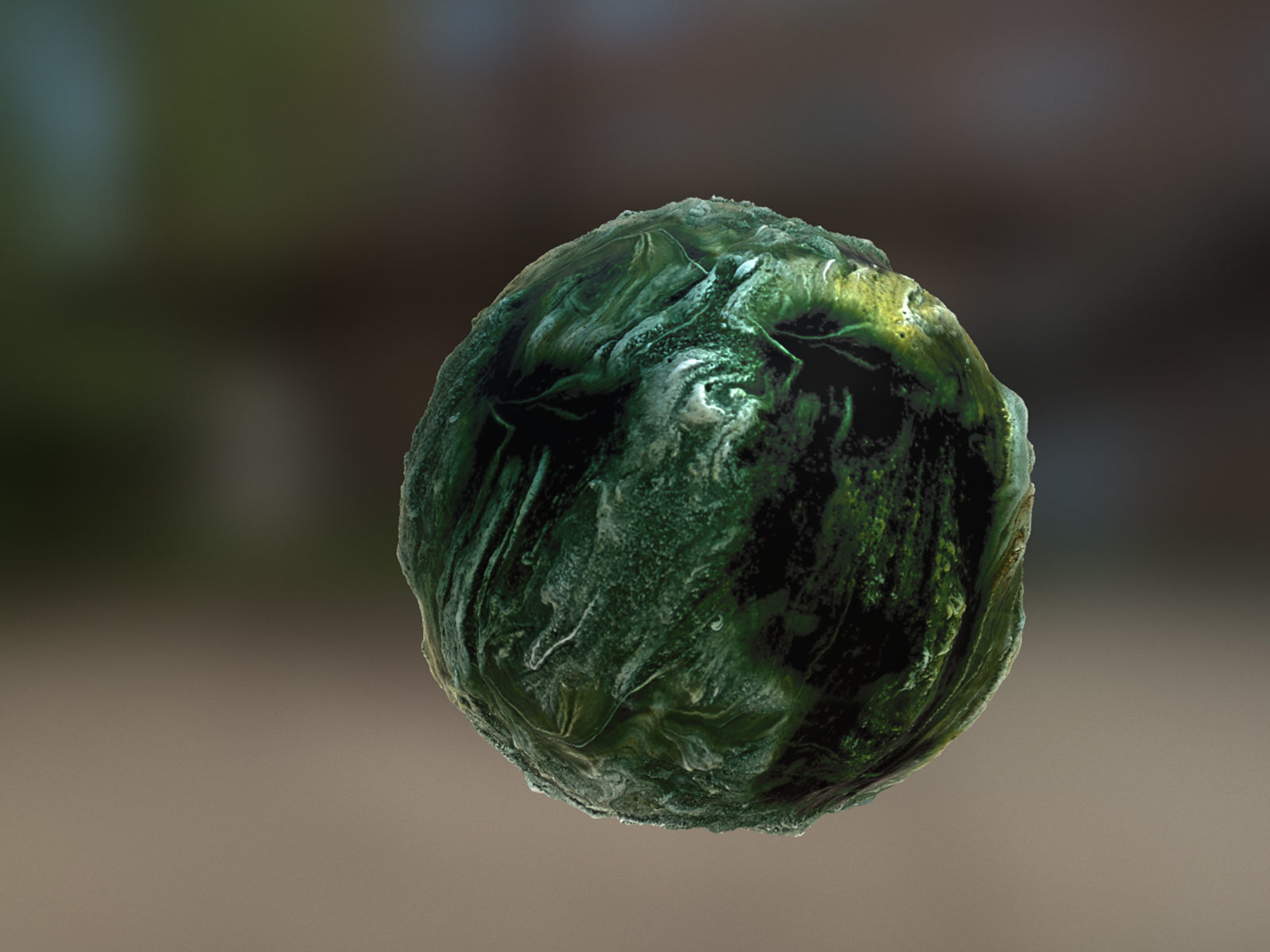 PBR Material Texture set 028 Green Spooky Abstract Wall