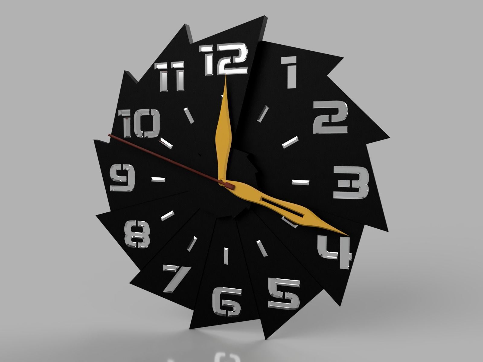 modern wall clock 3D model 3D printable CGTrader