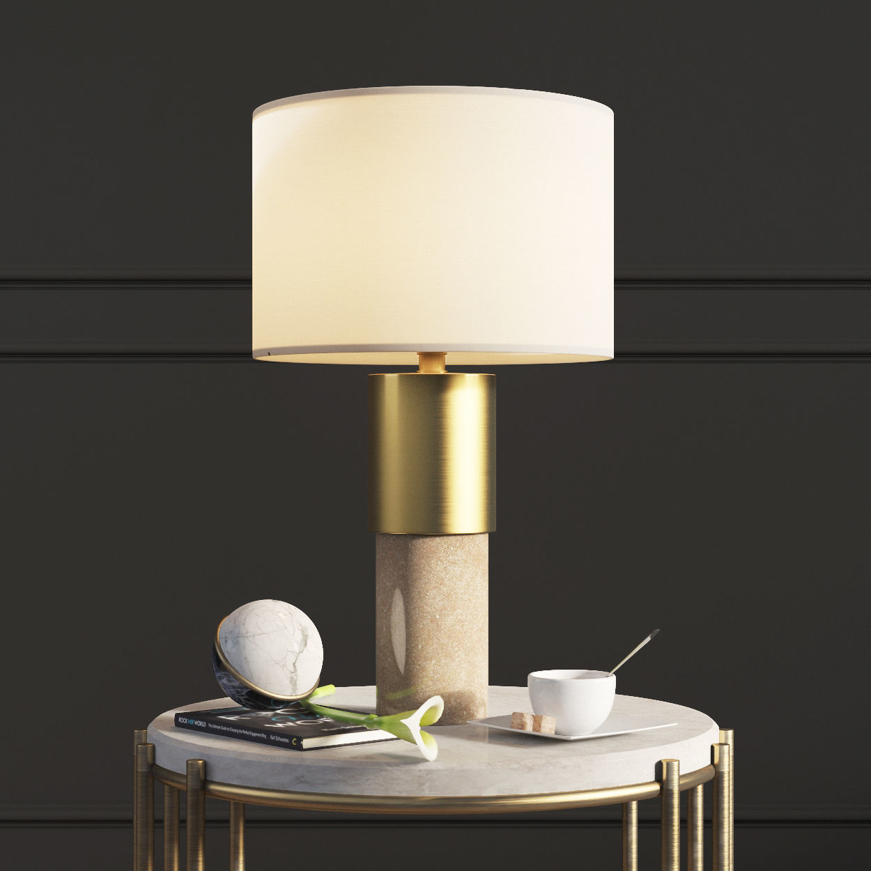 John Lewis Akani Table Lamp 3D model MAX OBJ