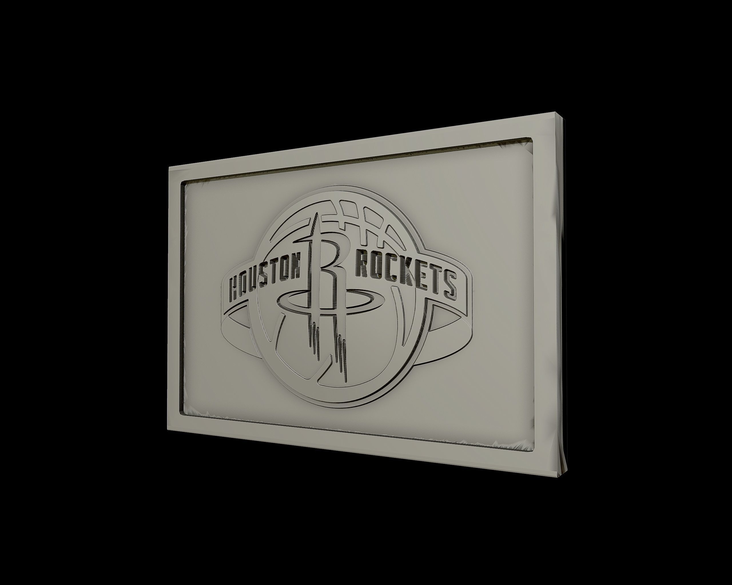 Houston Rockets logo relief 3D model 3D printable | CGTrader