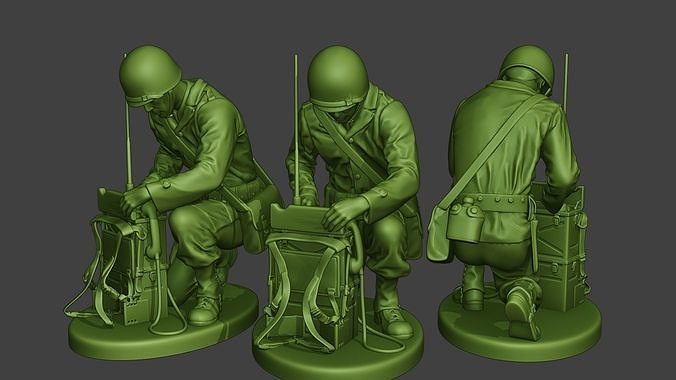American engineer soldier ww2 Crouch3 A9 3D print model
